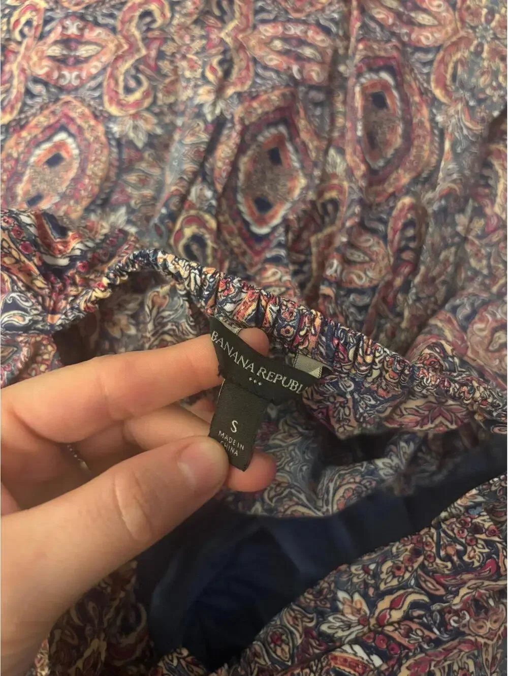 Banana Republic Open Back Tie Back Paisley Midi Dress Size Small - Picture 8 of 9